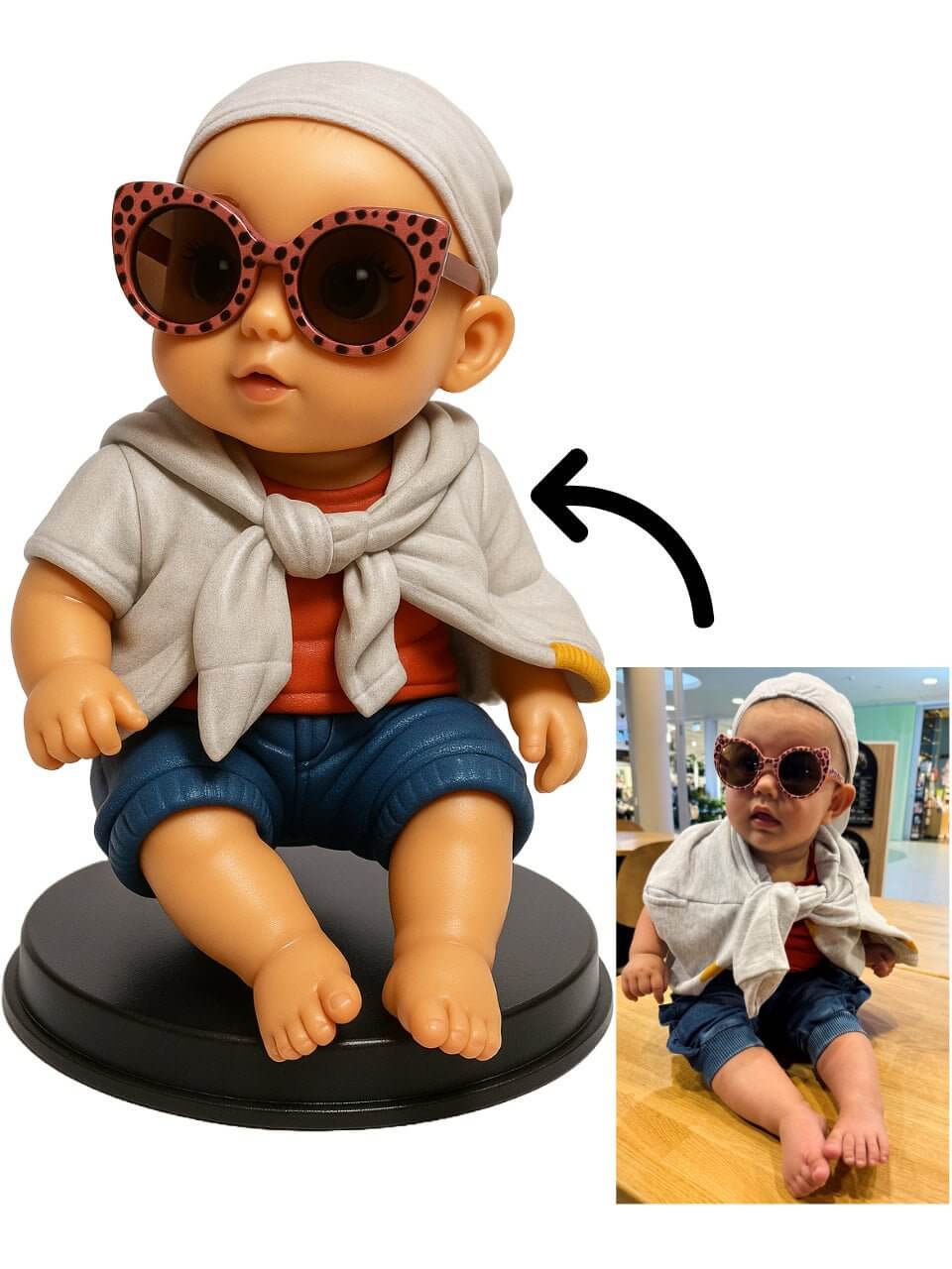 Your Figure in a Personalized Sculpture with a Base - Mopoly