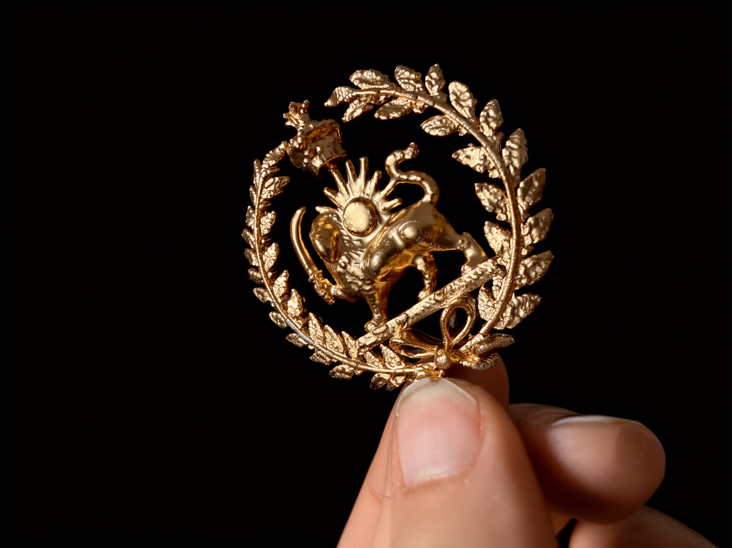 Imperial Persian Lion & Sun Royal Brooch