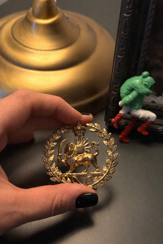 Imperial Persian Lion & Sun Royal Brooch